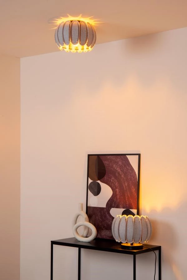 Lucide SPENCER - Flush ceiling light - Ø 30 cm - 1xE27 - Grey - ambiance 1
